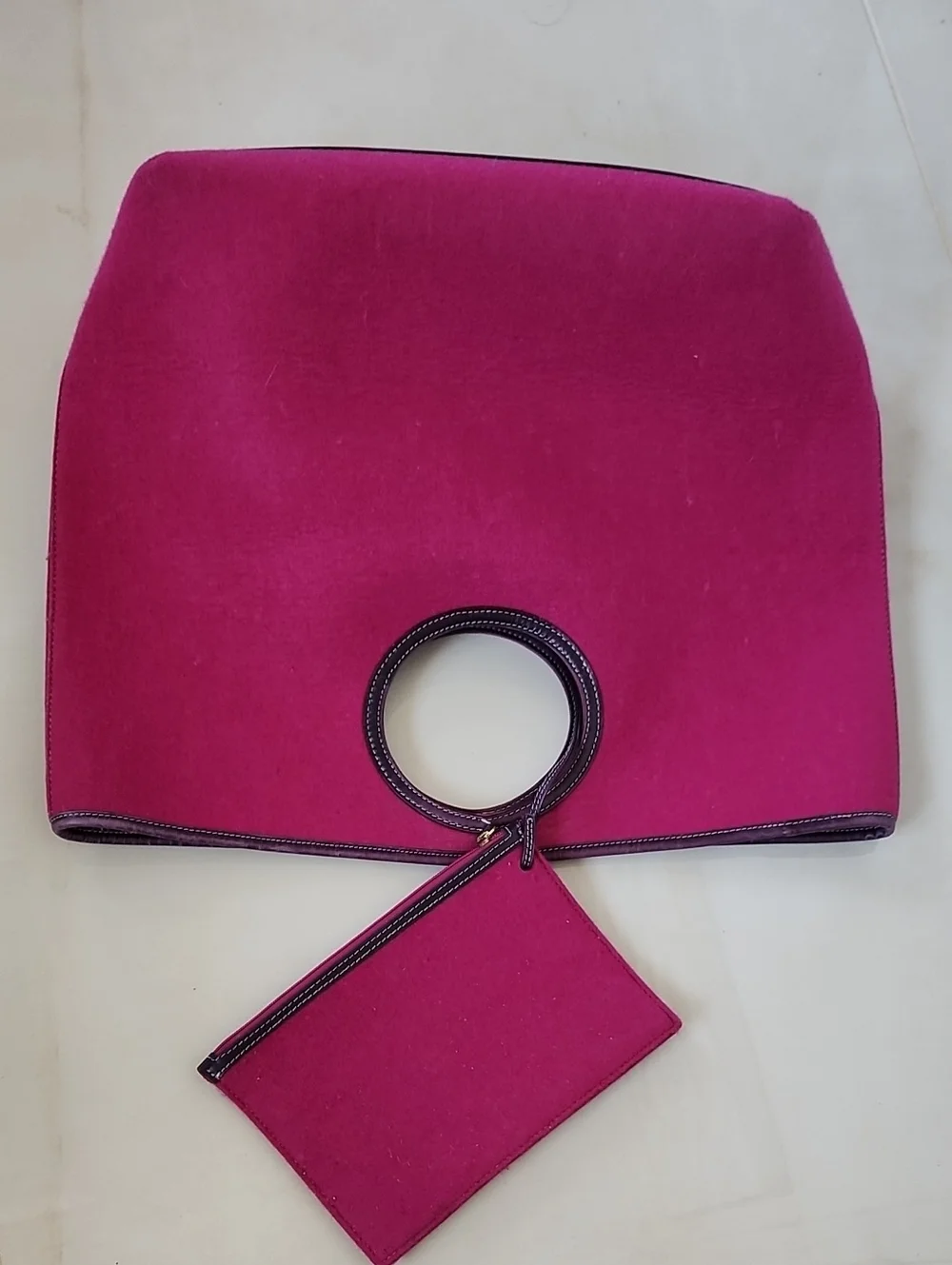 Kate Spade Fucshia Pink Satchel Tote With Pouch